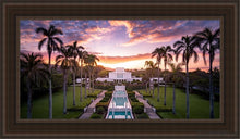 Load image into Gallery viewer, Laie Sunset Aerial Open Edition Canvas / 15 X 30 Brown Frame Art