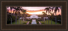 Load image into Gallery viewer, Laie Sunset Aerial Open Edition Canvas / 6 X 18 Brown Frame Art