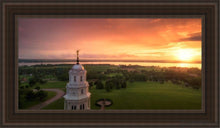 Load image into Gallery viewer, Nauvoo Sunglow On The Mississippi Open Edition Canvas / 15 X 30 Brown Frame Art
