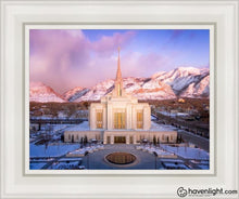 Load image into Gallery viewer, Ogden Winter Sunset Aerial Open Edition Canvas / 11 X 14 White Frame Art