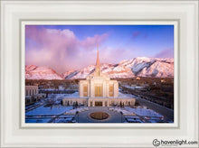 Load image into Gallery viewer, Ogden Winter Sunset Aerial Open Edition Canvas / 12 X 18 White Frame Art