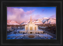 Load image into Gallery viewer, Ogden Winter Sunset Aerial Open Edition Canvas / 14 X 21 Black Frame Art