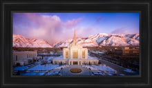 Load image into Gallery viewer, Ogden Winter Sunset Aerial Open Edition Canvas / 15 X 30 Black Frame Art