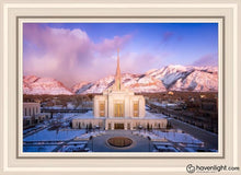 Load image into Gallery viewer, Ogden Winter Sunset Aerial Open Edition Canvas / 20 X 30 White Frame Art