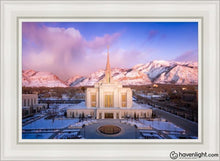 Load image into Gallery viewer, Ogden Winter Sunset Aerial Open Edition Canvas / 24 X 36 White Frame Art