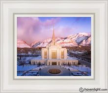 Load image into Gallery viewer, Ogden Winter Sunset Aerial Open Edition Canvas / 8 X 10 White Frame Art