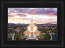 Load image into Gallery viewer, Oquirrh Mountain Aerial Sunset Open Edition Canvas / 12 X 18 Black Frame Art