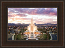 Load image into Gallery viewer, Oquirrh Mountain Aerial Sunset Open Edition Canvas / 12 X 18 Brown Frame Art