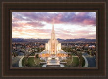Load image into Gallery viewer, Oquirrh Mountain Aerial Sunset Open Edition Canvas / 14 X 21 Brown Frame Art