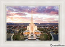Load image into Gallery viewer, Oquirrh Mountain Aerial Sunset Open Edition Canvas / 24 X 36 White Frame Art
