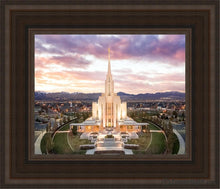 Load image into Gallery viewer, Oquirrh Mountain Aerial Sunset Open Edition Canvas / 8 X 10 Brown Frame Art