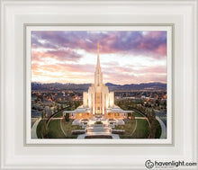 Load image into Gallery viewer, Oquirrh Mountain Aerial Sunset Open Edition Canvas / 8 X 10 White Frame Art