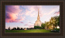 Load image into Gallery viewer, Oquirrh Mountain Pastel Sunset Open Edition Canvas / 15 X 30 Brown Frame Art
