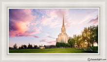 Load image into Gallery viewer, Oquirrh Mountain Pastel Sunset Open Edition Canvas / 15 X 30 White Frame Art