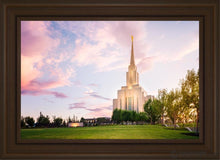 Load image into Gallery viewer, Oquirrh Mountain Pastel Sunset Open Edition Canvas / 20 X 30 Brown Frame Art