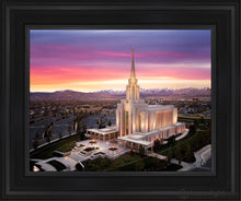 Load image into Gallery viewer, Oquirrh Mountain Pink Sunset Aerial Open Edition Canvas / 11 X 14 Black Frame Art
