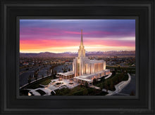 Load image into Gallery viewer, Oquirrh Mountain Pink Sunset Aerial Open Edition Canvas / 12 X 18 Black Frame Art
