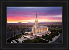 Load image into Gallery viewer, Oquirrh Mountain Pink Sunset Aerial Open Edition Canvas / 24 X 36 Black Frame Art