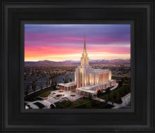 Load image into Gallery viewer, Oquirrh Mountain Pink Sunset Aerial Open Edition Canvas / 8 X 10 Black Frame Art