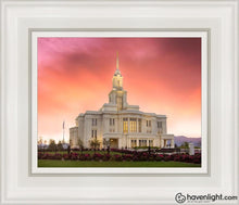 Load image into Gallery viewer, Payson Temple Glory In Stages Open Edition Canvas / 8 X 10 White Frame Art