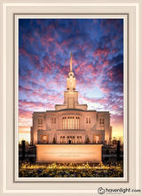 Load image into Gallery viewer, Payson Temple Open Edition Canvas / 20 X 30 White Frame Art