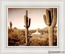 Load image into Gallery viewer, Phoenix Saguaro Cactus Open Edition Canvas / 11 X 14 White Frame Art