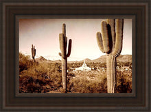 Load image into Gallery viewer, Phoenix Saguaro Cactus Open Edition Canvas / 12 X 18 Brown Frame Art