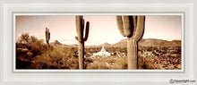Load image into Gallery viewer, Phoenix Saguaro Cactus Open Edition Canvas / 8 X 24 White Frame Art