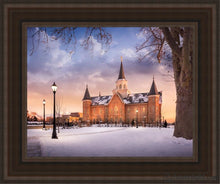 Load image into Gallery viewer, Provo Cc Winter Wonderland Open Edition Canvas / 11 X 14 Brown Frame Art