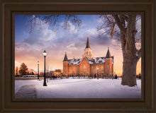 Load image into Gallery viewer, Provo Cc Winter Wonderland Open Edition Canvas / 20 X 30 Brown Frame Art