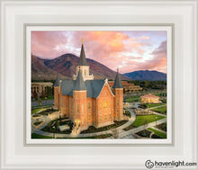 Load image into Gallery viewer, Provo City Center Aerial Open Edition Canvas / 8 X 10 White Frame Art