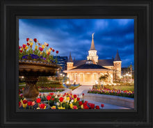 Load image into Gallery viewer, Provo City Center - April Showers Bring May Flowers Open Edition Canvas / 11 X 14 Black Frame Art