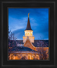 Load image into Gallery viewer, Provo City Center Blue And Gold Open Edition Canvas / 11 X 14 Black Frame Art