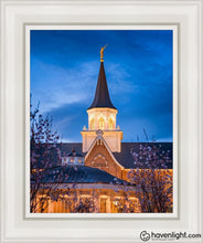 Load image into Gallery viewer, Provo City Center Blue And Gold Open Edition Canvas / 11 X 14 White Frame Art