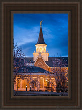 Load image into Gallery viewer, Provo City Center Blue And Gold Open Edition Canvas / 12 X 18 Brown Frame Art
