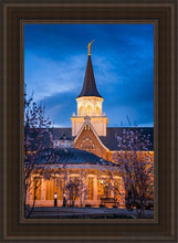 Load image into Gallery viewer, Provo City Center Blue And Gold Open Edition Canvas / 24 X 36 Brown Frame Art
