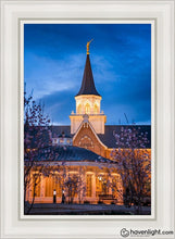 Load image into Gallery viewer, Provo City Center Blue And Gold Open Edition Canvas / 24 X 36 White Frame Art