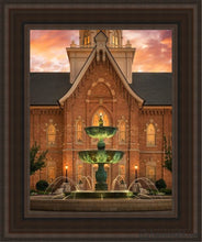 Load image into Gallery viewer, Provo City Center Fountain Of Truth Open Edition Canvas / 11 X 14 Brown Frame Art