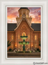 Load image into Gallery viewer, Provo City Center Fountain Of Truth Open Edition Canvas / 14 X 21 White Frame Art