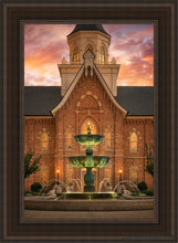 Load image into Gallery viewer, Provo City Center Fountain Of Truth Open Edition Canvas / 24 X 36 Brown Frame Art
