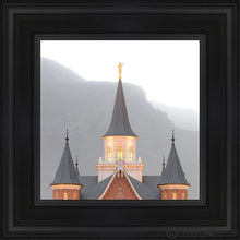 Load image into Gallery viewer, Provo City Center Morning Fog Open Edition Canvas / 12 X Black Frame Art