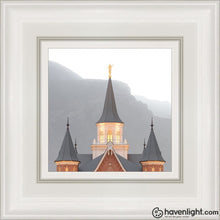 Load image into Gallery viewer, Provo City Center Morning Fog Open Edition Canvas / 6 X White Frame Art
