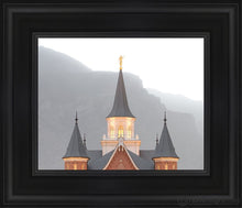 Load image into Gallery viewer, Provo City Center Morning Fog Open Edition Canvas / 8 X 10 Black Frame Art