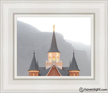 Load image into Gallery viewer, Provo City Center Morning Fog Open Edition Canvas / 8 X 10 White Frame Art