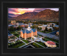 Load image into Gallery viewer, Provo City Center Northeast Aerial Open Edition Canvas / 11 X 14 Black Frame Art