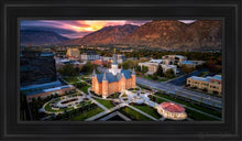Load image into Gallery viewer, Provo City Center Northeast Aerial Open Edition Canvas / 15 X 30 Black Frame Art