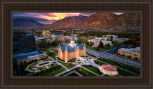 Load image into Gallery viewer, Provo City Center Northeast Aerial Open Edition Canvas / 15 X 30 Brown Frame Art