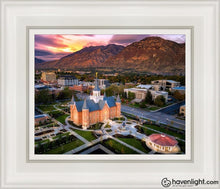 Load image into Gallery viewer, Provo City Center Northeast Aerial Open Edition Canvas / 8 X 10 White Frame Art