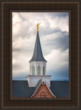 Load image into Gallery viewer, Provo City Center Steeple Open Edition Canvas / 14 X 21 Brown Frame Art