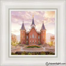 Load image into Gallery viewer, Provo City Center Sunrise Open Edition Canvas / 12 X White Frame Art
